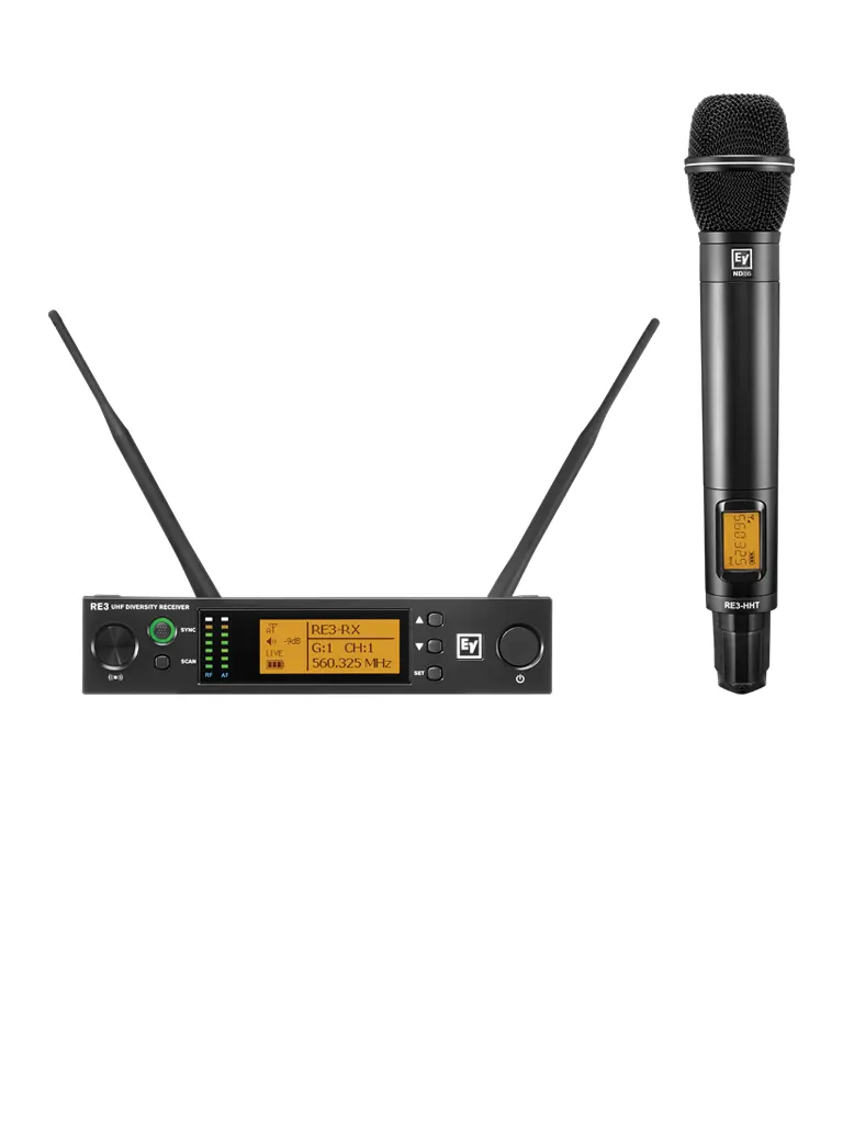 ElectroVoice M_RE3ND866M - Set de Micrófono Inalámbrico RE3 / Unidad de Mano Supercardioide ND86 / 653-663 MHz