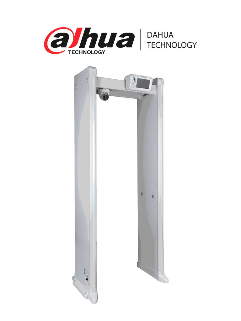 DAHUA DHI-ISC-D718-TNS - Arco Detector de Metales de 18 Zonas con Medición de Temperatura/ Pantalla de 7 Pulgadas/
