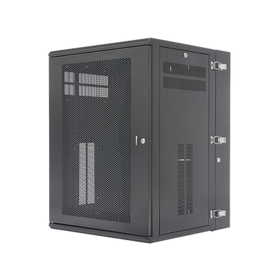 Imagen de Gabinete PanZone de Montaje en Pared, de 19in, Puerta Ventilada, 18 UR, 635mm de Profundidad, Color Negro