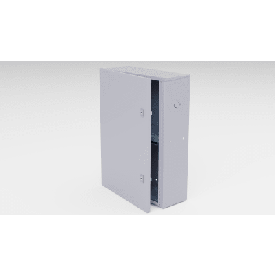 Imagen de Gabinete para instalación de 2 Baterías , Fabricado en Lámina Galvanizada, Accesorios para poste (No incluidos)