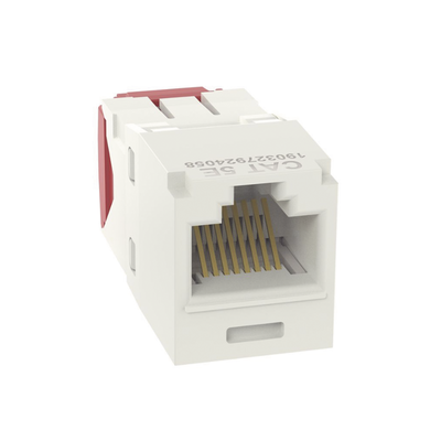 Imagen de Conector Jack RJ45 Estilo TG, Mini-Com, Categoría 5e, de 8 posiciones y 8 cables, Color Blanco Mate