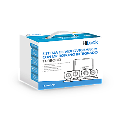 Imagen de (MICRÓFONO Integrado) Kit TurboHD 1080p Lite / DVR 4 canales / Audio por Coaxitron / 4 Cámaras Bala de Policarbonato con Micrófono Integrado