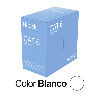 Imagen de Cable de Red U/UTP Cat6 23AWG / Cumple ANSI/TIA-568.2-D / RoHS 2.0 / CPR Fca / Longitud 305 m / PVC Blanco / Resistencia a la Tracción y Compresión / Operación -20°C a 70°C