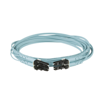 Imagen de Jumper de Fibra Optica Multimodo 50/125 OM3, LC-LC Duplex, OFNR (Riser), Color Aqua, 4 Metros
