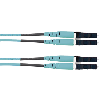 Imagen de Jumper de Fibra Optica Multimodo 50/125 OM3, LC-LC Duplex, LSZH (Cero Halógenos), Color Aqua, 2 Metros