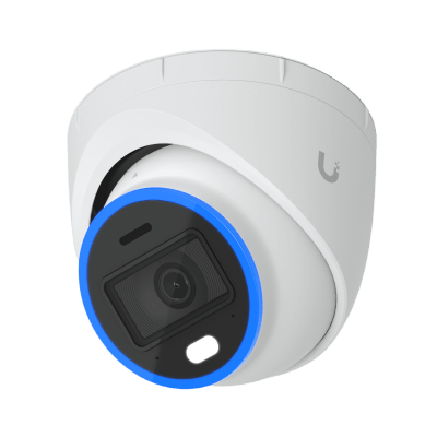 Imagen de Cámara UniFi Protect Turret AI blanca / 4K(8MP) / Ángulo ultra-ancho 109.9 / Visión Nocturna IR 40 m / AI Avanzado: Reconocimiento de Rostros y Matrículas / LED para color en la noche / Micrófono 2 vías / ranura M