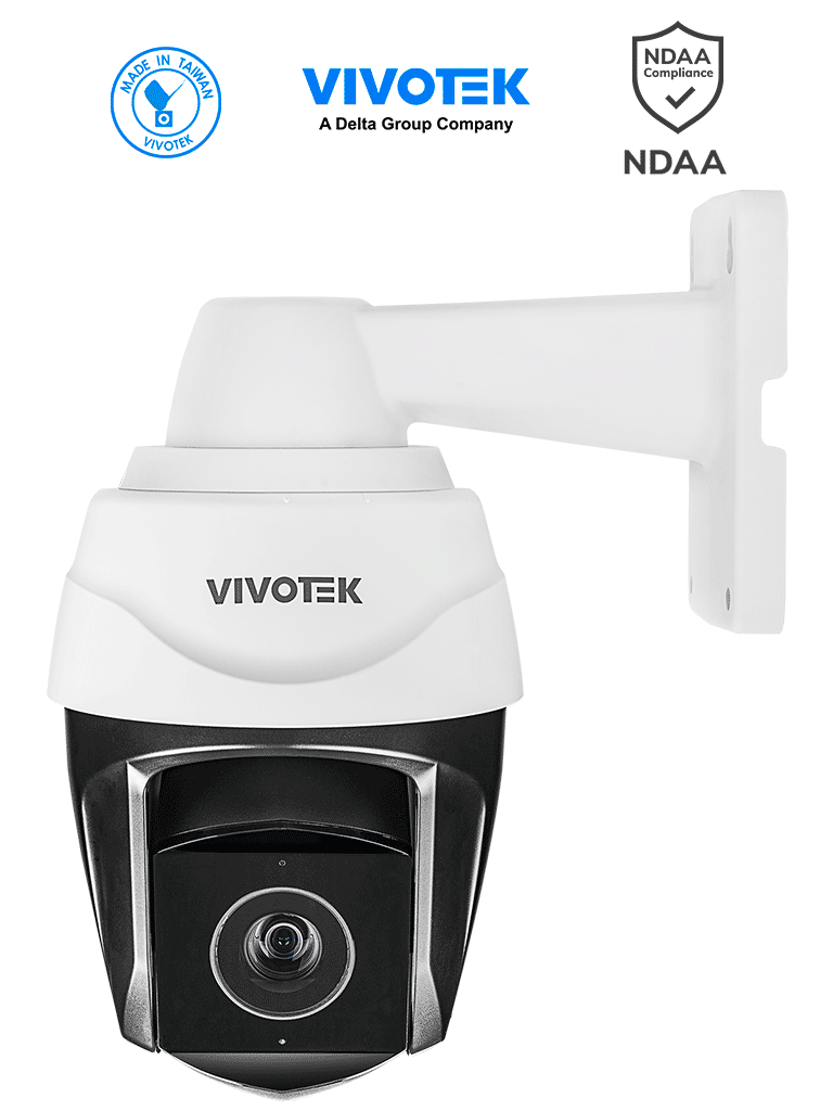 VIVOTEK SD9384-EHL - Cámara IP PTZ Exterior 5 MP con Zoom Óptico 30x, Smart IR 200m y Tracking, Protección Nema4X/IP66/IK10, EIS, WDR Pro con ciberseguridad Trend Micro, Camera Link y certificado NDAA, ONVIF, Deep Search