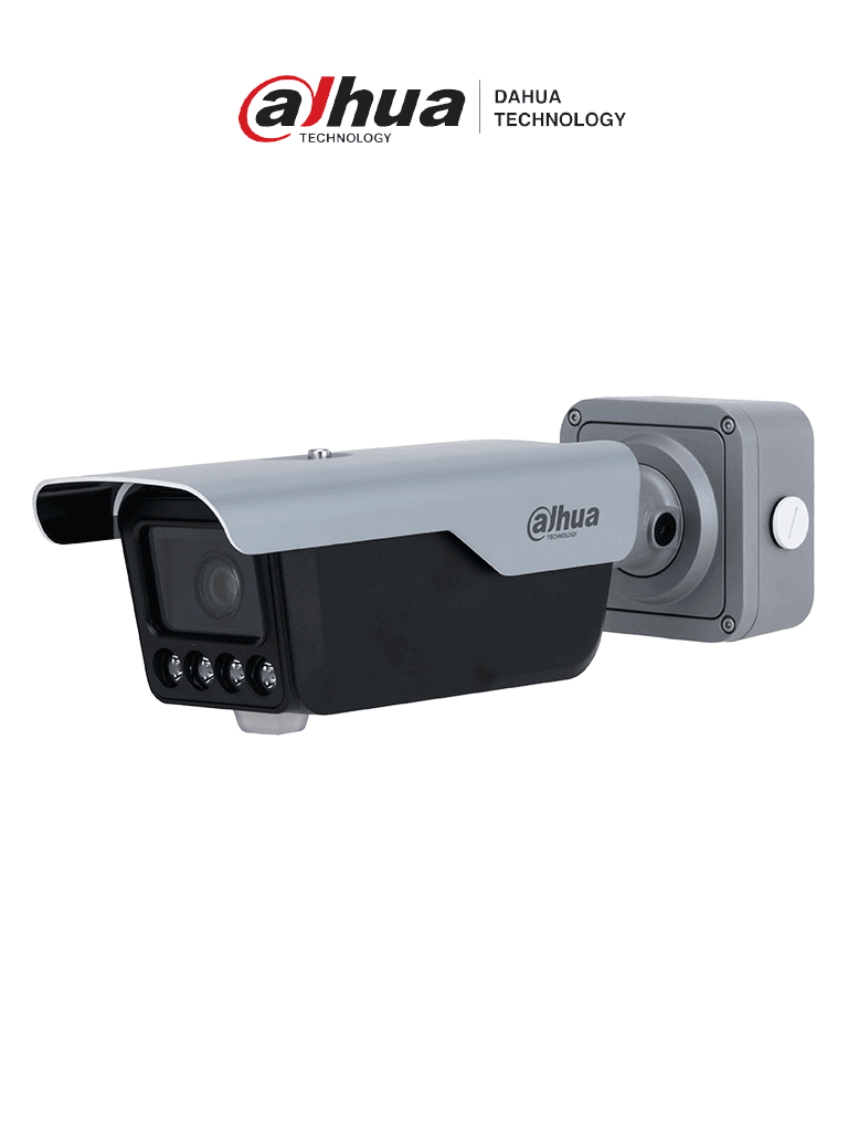 DAHUA DHI-ITC413-PW4D-Z1 - Cámara IP LPR 4 MP con lente motorizado 2.7-12mm y 4 iluminadores de 10m. Incluye IA WizMind, lectura de placas hasta 80 km/h, detección de vehículos (tipo, color, marca)PoE, WDR, H.265, IP67, E/S de alarma y audio