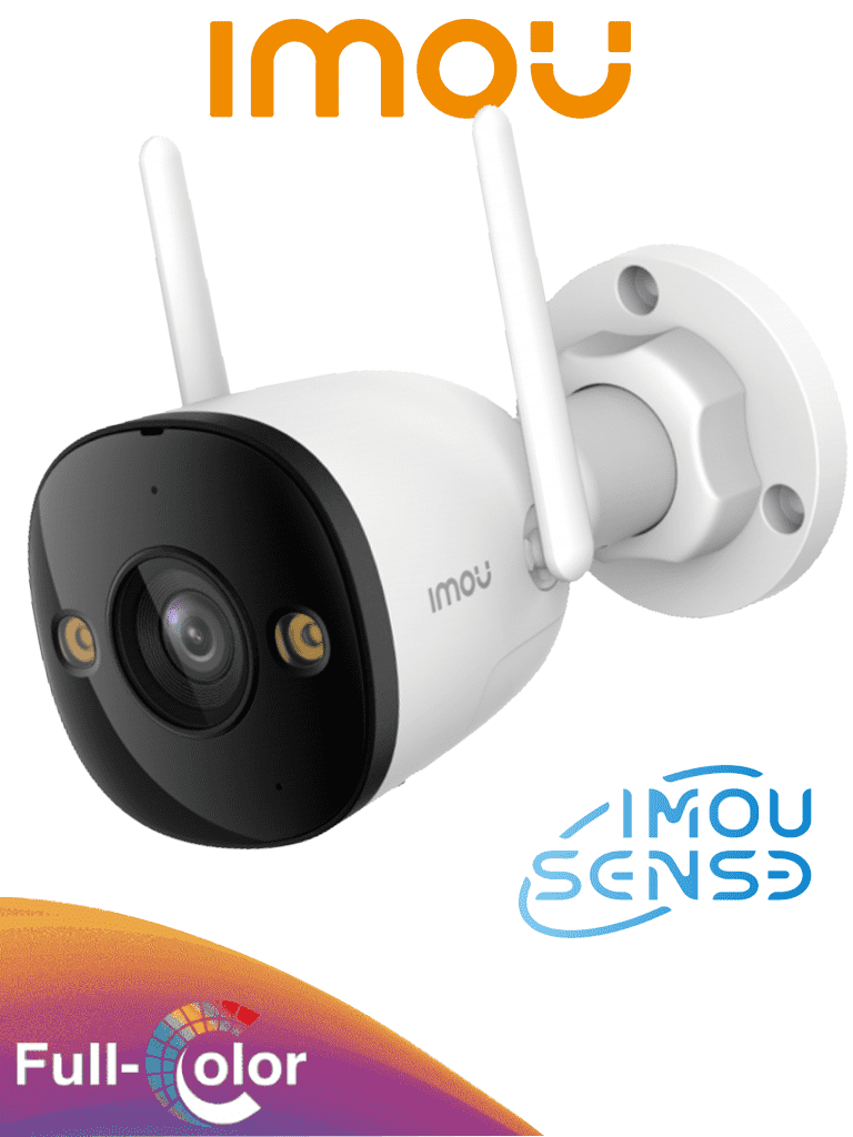 IMOU Bullet 3 3MP (IPC-S3EN-3M0WE) - Cámara IP Bullet WiFi de 3MP, Full Color, con IMOU Sense, visión nocturna inteligente, audio bidireccional, disuasión activa, 108° de visión, IR 30m, H.265, IP67 y ranura MicroSD.