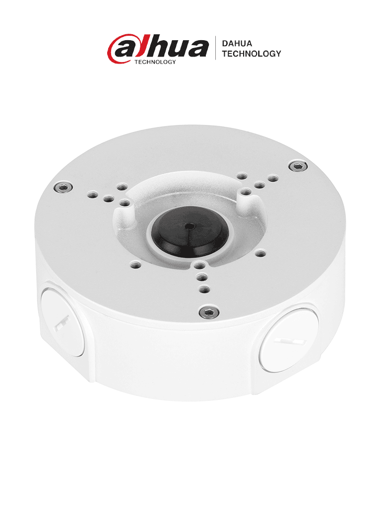 DAHUA PFA130E-Caja de conexiones Dahua, compatible con cámaras de las series HFW, HDW, HDPW, T3A, T2A y T1A. Ideal para una instalación segura y ordenada, asegurando la protección de conexiones en entornos diversos.
