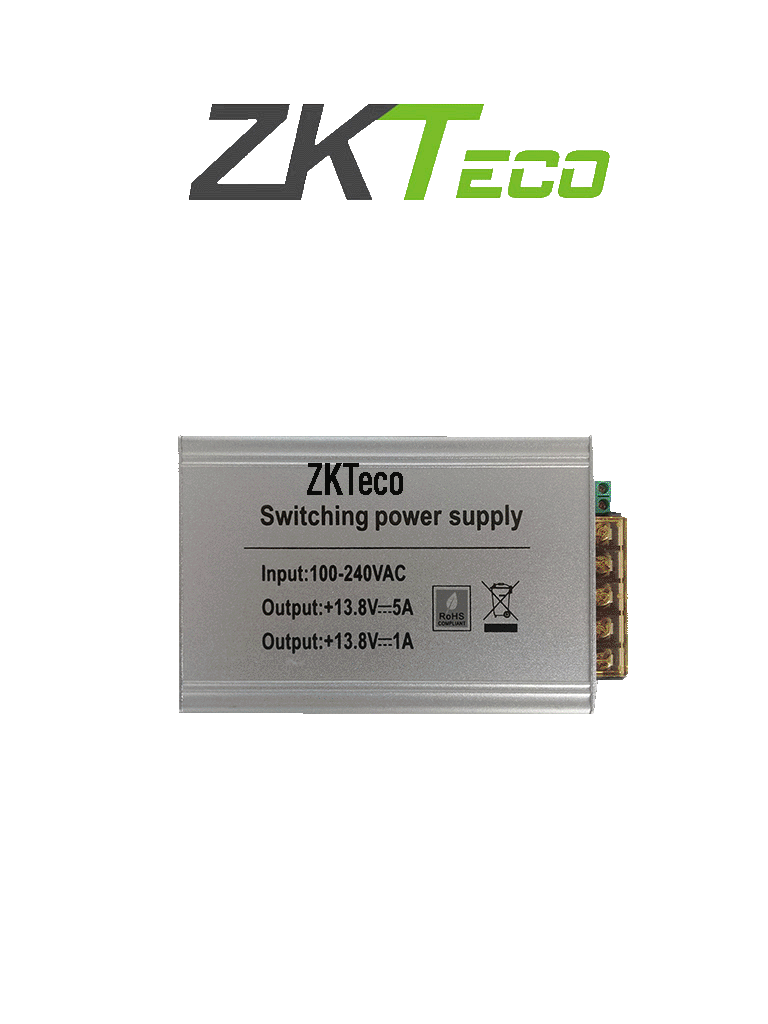 ZKTECO TPM005B - Fuente de Poder para Gabinete ZKTECO GABMET ZKT065003  / 110V de Entrada / 12V de Salida / Compatible con Paneles InBio