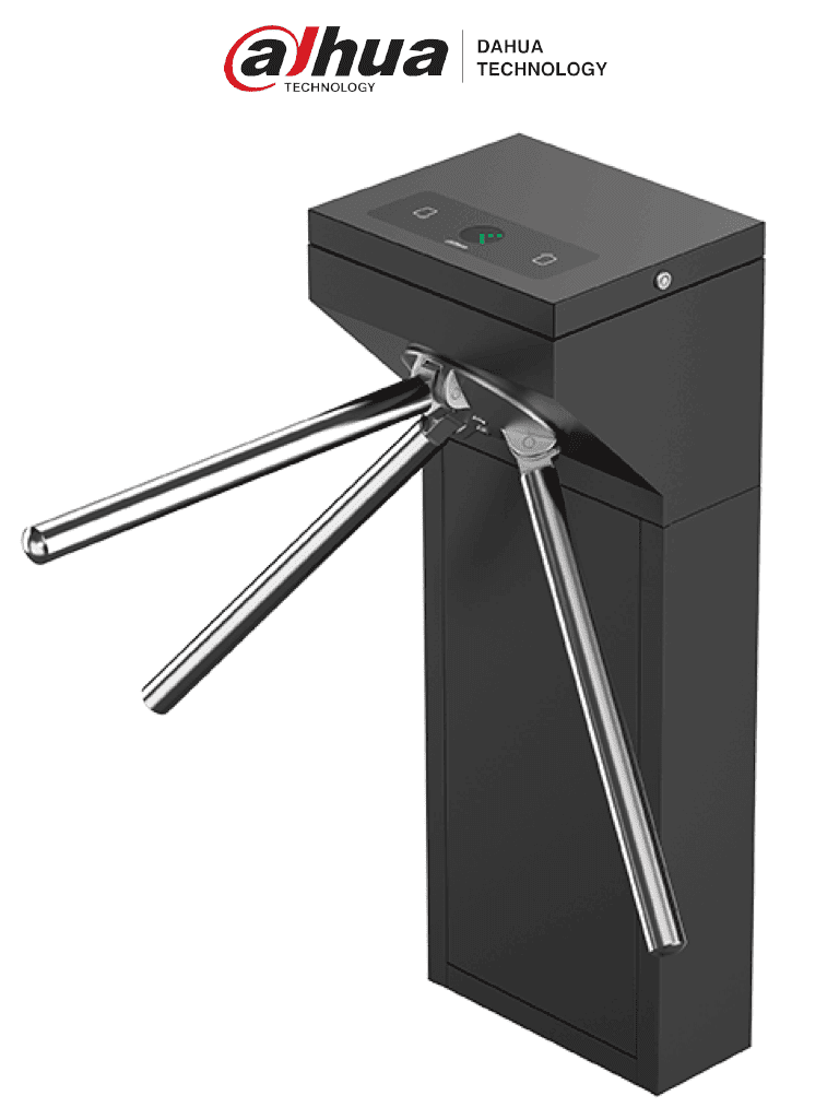 DAHUA DHI-ASGG100BL - Torniquete Bidireccional/ MCBF de 1 Millon/ Color Negro/ Contacto Seco/ Voltaje 110-240 VAC/ Compatible con Cualquier control de Acceso/ Uso Interior/