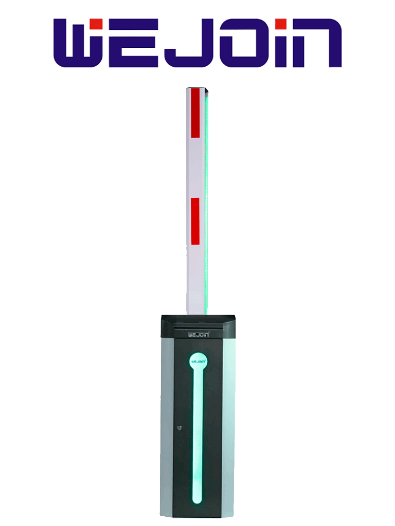 WEJOIN WJCB120VFIR56LED - Barrera Vehicular Derecha con Led / Alto flujo / Motor 24 VDC / Brazo Octagonal de 6 Metros / Velocidad 5 Segundos / Dirección Ajustable