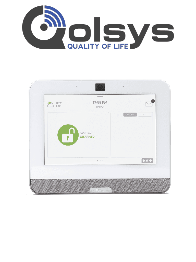 QOLSYS IQP4   - Sistema de Alarma IQPanel4 Autocontenido , con Pantalla Táctil de 7", Power G 915 Mhz  . Con 4 Bocinas integradas (4W). Para la plataforma Alarm.com
