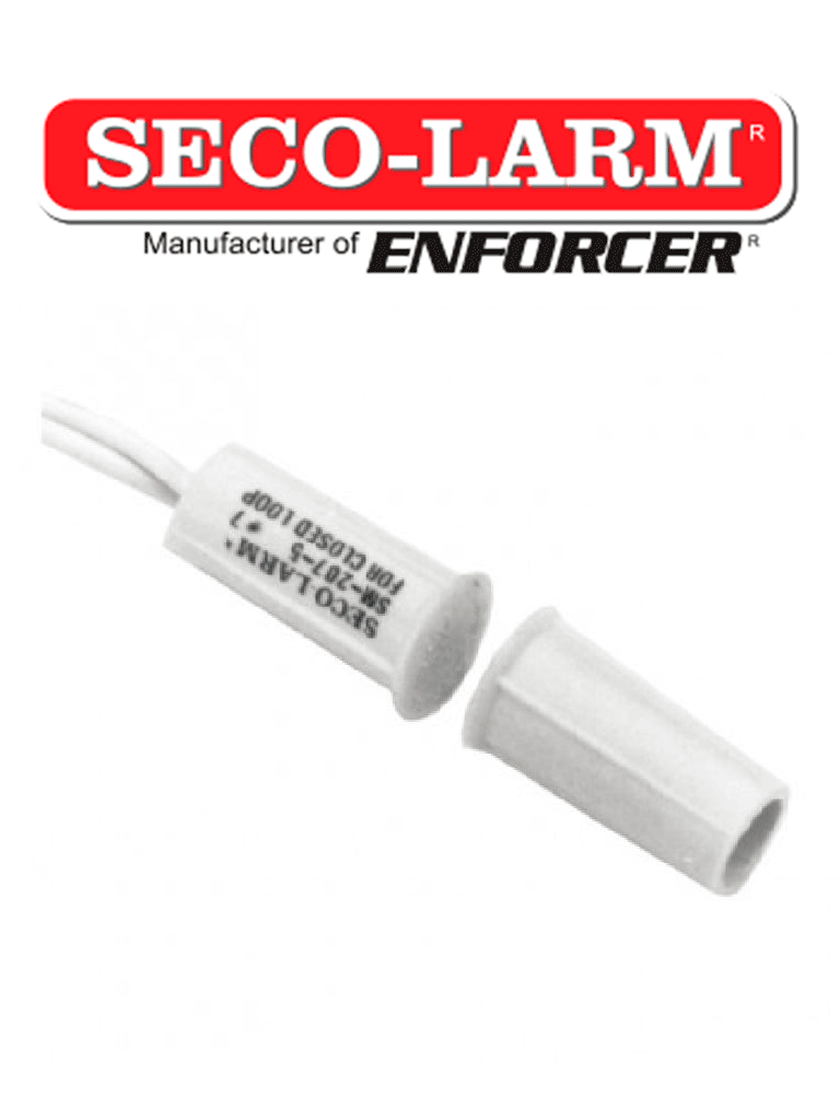 Seco-Larm SM2075QW - Contacto magnético blanco GAP 3/8" de empotrar tipo taquete  Compatible paneles DSC / RISCO / BOSCH