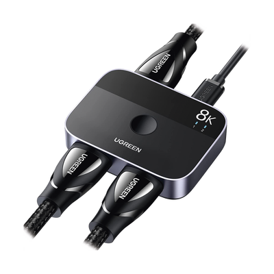Imagen de Conmutador HDMI 2.1 8K @60Hz | HDMI Splitter 2 Entradas a 1 Salida | Soporta 4K @120Hz 1080P @240Hz 3D | HDR Dolby | Alta Velocidad 48Gbps | Formatos de Audio LPCM/DTS/DSD, 2,0/2,1/5,1/7,1 canales.
