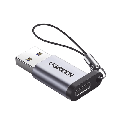Imagen de Adaptador USB 3.0 Macho a USB-C 3.1 Tipo C Hembra |Carga y Sincronización de Datos | Admite Corriente de 3A | Transferencia de hasta 5 Gbps | Amplia Compatibilidad | Chip VL160 | Caja de Aluminio | Color Gris