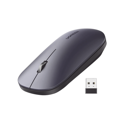 Imagen de Mouse inalámbrico 2.4 GHz | Ultra Delgado y Silencioso | DPI 1000/1600/2000/4000 (Ajustable)  | Alcance 10m | Scroll de Aluminio | Adaptable a diferentes superficies | Diseño suave al tacto | Contiene Receptor USB | Color Negro.