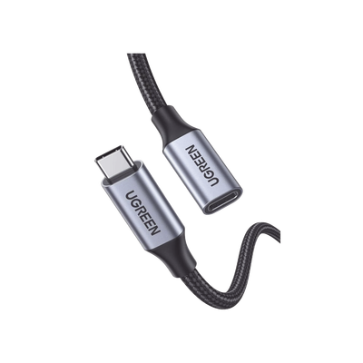 Imagen de Cable USB-C Macho a USB-C Hembra | 1metro | USB-C 3.1 Gen 2 | Compatible con Thunderbolt 3 | Carcasa de Aluminio | Nylon Trenzado |  Transferencia de Datos 10 Gbps | Soporta hasta 100W para Carga Rápida.