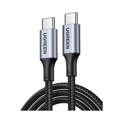 Imagen de Cable USB-C a USB-C | 1 Metro | Carga Rápida de hasta 100W | Transferencia de datos 480 Mbps | PD3.0 | QC4.0/3.0/2.0 | FPC | AFC | Protección Integrada| Caja de Aluminio | Nylon Trenzado | Amplia Compatibilidad | Color Negro.