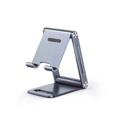 Imagen de Soporte para Teléfono Celular de Aluminio / Angulo Ajustable / Amplia Compatibilidad con dispositivos de 4.7'' a 7.9'' / Antideslizante / Antiarañazos / Plegable / Color Gris
