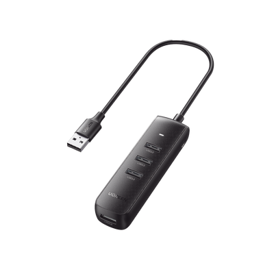 Imagen de HUB USB-A 3.0 4 en 1 | 4 Puertos USB-A 3.0 (5Gbps) | Cable de 25 cm | Indicador Led | Ideal para Transferencia de Datos | Entrada USB-C para alimentar equipos de mayor consumo como discos duros | Color Negro.
