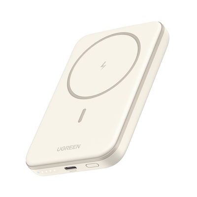 Imagen de Power Bank MagSafe de 5000mAh | 15W | Carga Inalámbrica y por Cable USB-C | Sistema de Protección Inteligente | Tecnología de Carga Rápida | Ultra Delgado | Ultra ligero | Compatible con iPhone 15/14/13/12 | Color Beige.