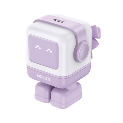 Imagen de Cargador Mini GaNRobot 30W serie Nexode | 1 USB-C de Carga Rápida | Tecnología GaN II | Multiprotocolo PD/QC/SCP/FCA | Carga Inteligente | Pantalla LED | Zapato Magnético Extraíble | Thermal Guard | Color Lila.