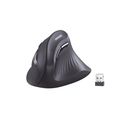 Imagen de Mouse Inalámbrico en Angulo Vertical | 2.4G & Bluetooth | Conecta 3 dispositivos Simultáneamente | 4 Niveles de DPI |  Clic Silencioso | 5 botones Silenciosos | Soporta Win, Mac, Linux & Chrome.
