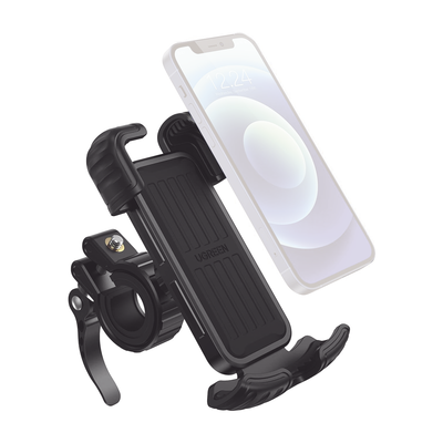 Imagen de Soporte de Celular para Manillar de Motocicleta o Bicicleta / Anti Vibración / Protección de clip Antideslizante / Rotación de 360° / Bloqueo de Seguridad / Compatible con manillar de 0.6'' a 1.75'' / Soporta dispositivos de 4.6''