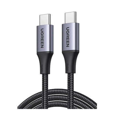 Imagen de Cable USB-C a USB-C | 2 Metros | Potencia de Carga 240W | 48V/5A | PD3.1 /3.0 | 480 Mbps | Chip E-Market | Carcasa de Aluminio | Nylon Trenzado.