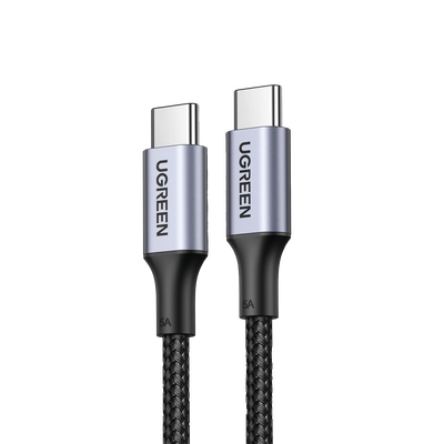 Imagen de Cable USB-C a USB-C | 2 Metros | Carga Rápida de hasta 100W | Transferencia de datos 480 Mbps | PD3.0 | QC4.0/3.0/2.0 | FPC | AFC | Protección Integrada| Caja de Aluminio | Nylon Trenzado | Amplia Compatibilidad | Color Negro.