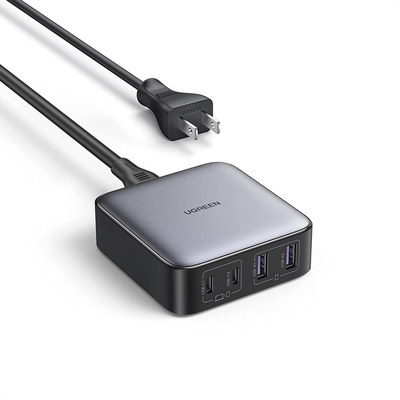 Imagen de Cargador de escritorio de 65W | 4 Puertos de Carga Rápida | 2 USB-C | 2 USB-A | Tecnología GaN II +SIC | Power Delivery 3.0 | Quick Charge 4.0 | Chip Confiable y Carga Inteligente | Optimiza la Experiencia de Carga.