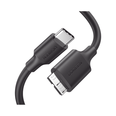 Imagen de Cable USB Tipo C 3.0 a Micro Tipo B | 1m |Carga Rápida | 5 Gbps | Transferencia de Datos | Blindaje Interior Múltiple | Compatible con Disco Duro Externo, Portátiles, Seagate, Nikon, Canon.
