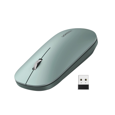 Imagen de Mouse inalámbrico 2.4 GHz | Ultra Delgado y Silencioso | DPI 1000/1600/2000/4000 (Ajustable)  | Alcance 10m | Scroll de Aluminio | Adaptable a diferentes superficies | Diseño suave al tacto | Contiene Receptor USB | Color Verde