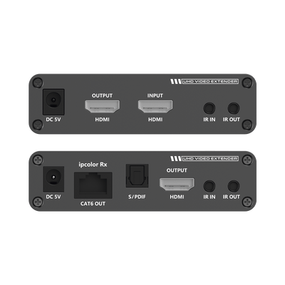 Imagen de Kit Extensor HDMI hasta 700 metros con Conexión en Cascada / 4K @ 60 Hz/ 70 metros PTP con Cat 6, 6a y 7 / IPCOLOR / CERO LATENCIA / SIN COMPRIMIR / Salida Loop / IR bidireccional / Puerto S/PDIF / Soporta ARC / Soporta 10 TT-676-Rx.