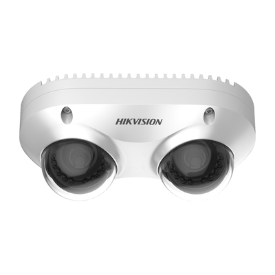 Imagen de PanoVu Series / Lente Dual de 5 Megapixel / 2 Lentes Fijos de 2.8 mm / Recomendado para Pasillos o Esquinas / IP67 / IK10 / PoE / WDR 120 dB / 10 mts IR / Entrada y Salida de Audio y Alarma / MicroSD