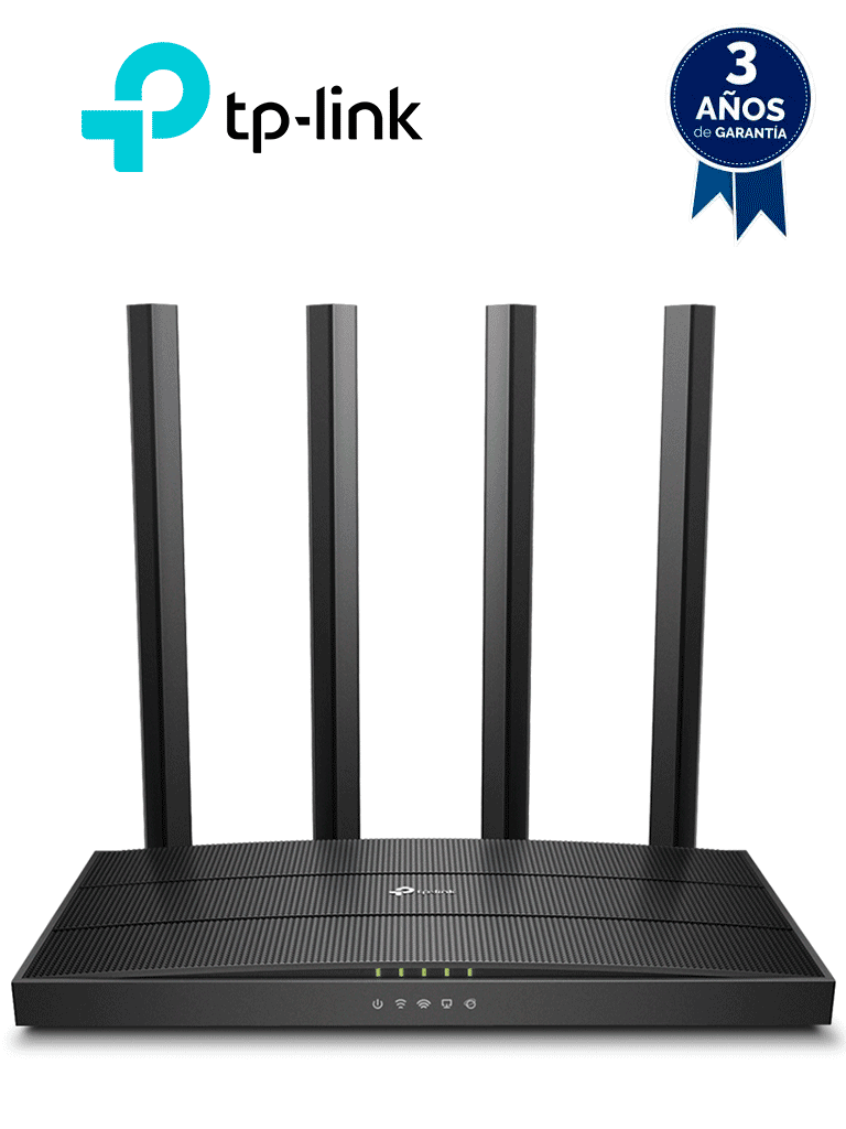 TP-LINK Archer C80 -  Ruteador WiFi AC 1900Mbps con 1 puerto WAN RJ45 Gigabit Ethernet, 4 puertos LAN RJ45 Gigabit Ethernet, MU-MIMO, 4 antenas fijas, en modos de enrutador y punto de acceso, con Beamforming.