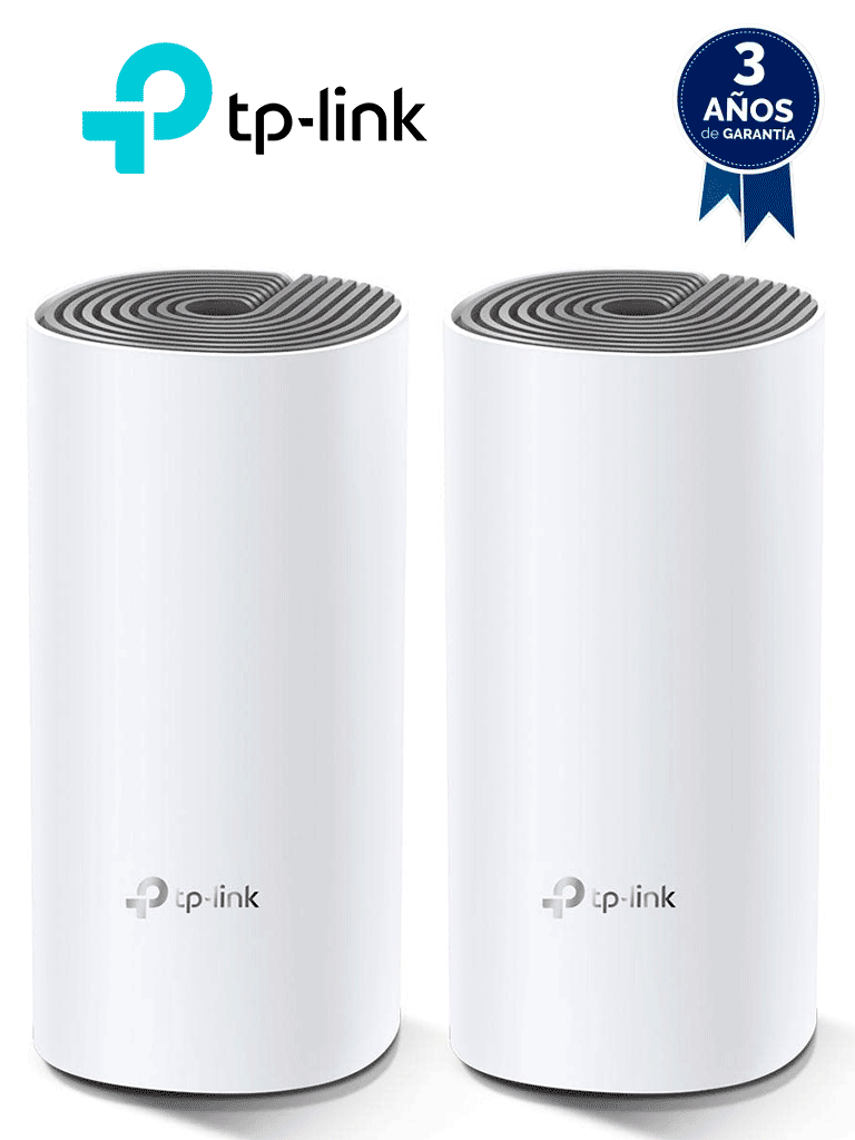 TP-LINK DECOE4 (2-Pack) - Kit de router inalámbrico mesh Deco E4 para hogar de doble banda AC 1200 con 2 puertos 10/100 Mbps y compatible con Alexa. (2 piezas)