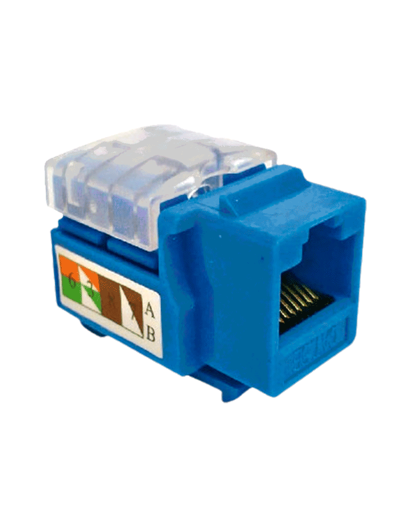 SAXXON M265C5B - Modulo jack keystone RJ45 / 8 Hilos / CAT 5E / Compatible con calibres  AWG 22-26 / Color azul