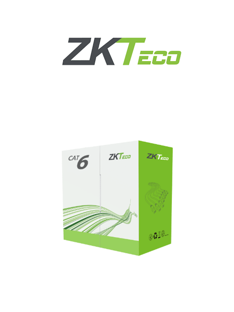 ZKTECO XL600CPRA - Bobina de Cable UTP CAT 6 , 100% Cobre,  305 Metros , 23 AWG , Uso Interior , Cubierta Retardante de Flama Certificada , Voz , Datos ,Video Alta Definición , Color Blanco