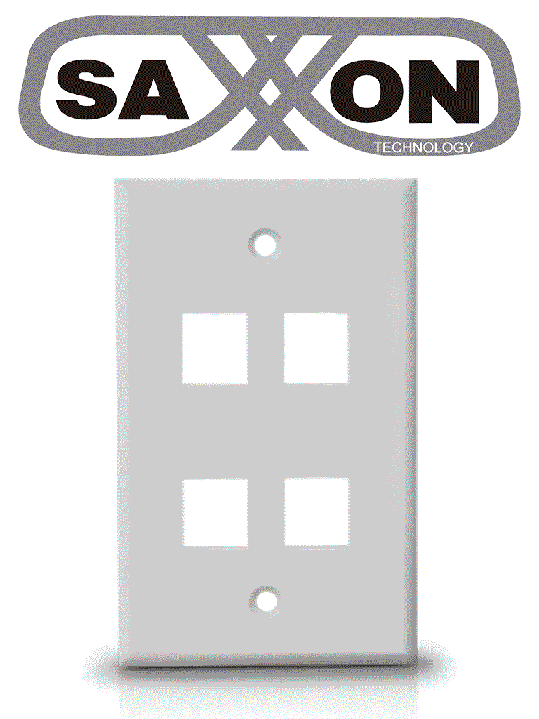 SAXXON A1754A - Placa de pared / Vertical / 4 Puertos tipo keystone / Color blanco