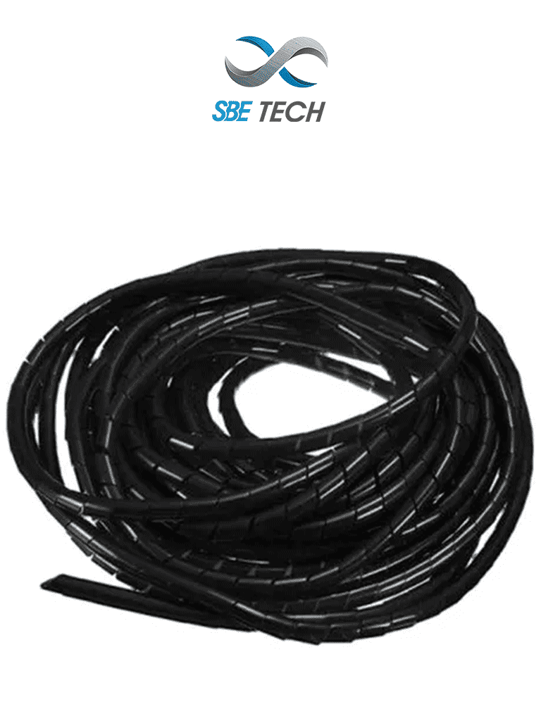 SBE TECH SBEESPN6 - Organizador de cables espiral, negro, 1/4", 10 metros, en rollo