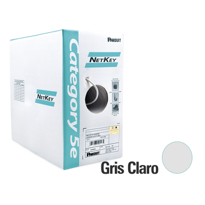 Imagen de Bobina de Cable UTP 305 m. de Cobre, NetKey, Gris Claro, Categoría 5e (24 AWG), PVC (CM), de 4 pares