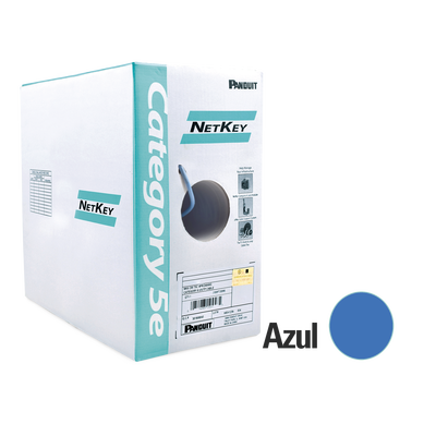 Imagen de Bobina de cable UTP 305 m. de Cobre, NetKey, Azul, Categoría 5e (24 AWG), PVC (CM), de 4 pares