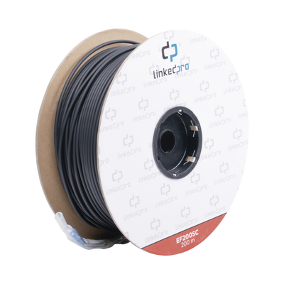 Imagen de Carrete de Fibra Óptica Monomodo con Conectores SC-SC Duplex, Reforzada con Kevlar, de 200 metros, Para instalaciones subterráneas por tubería