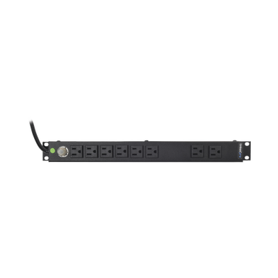 Imagen de Tomacorriente Horizontal (PDU) de 8 Contactos (NEMA 5-15R) Rack 19" 1UR. Voltaje Entrada/Salida: 120Vca/15A
