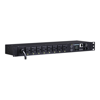 Imagen de PDU Switchable por Toma, Para Distribución de Energía, Entrada 120 Vca NEMA 5-15P, Con 8 Salidas NEMA 5-15R, Horizontal 19in, 1UR