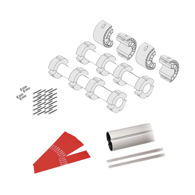 Imagen de Kit de mástil para barreras GARD8 / Incluye 2 secciones tubulares de 4m / Incluye tiras reflejantes / Incluye unión central