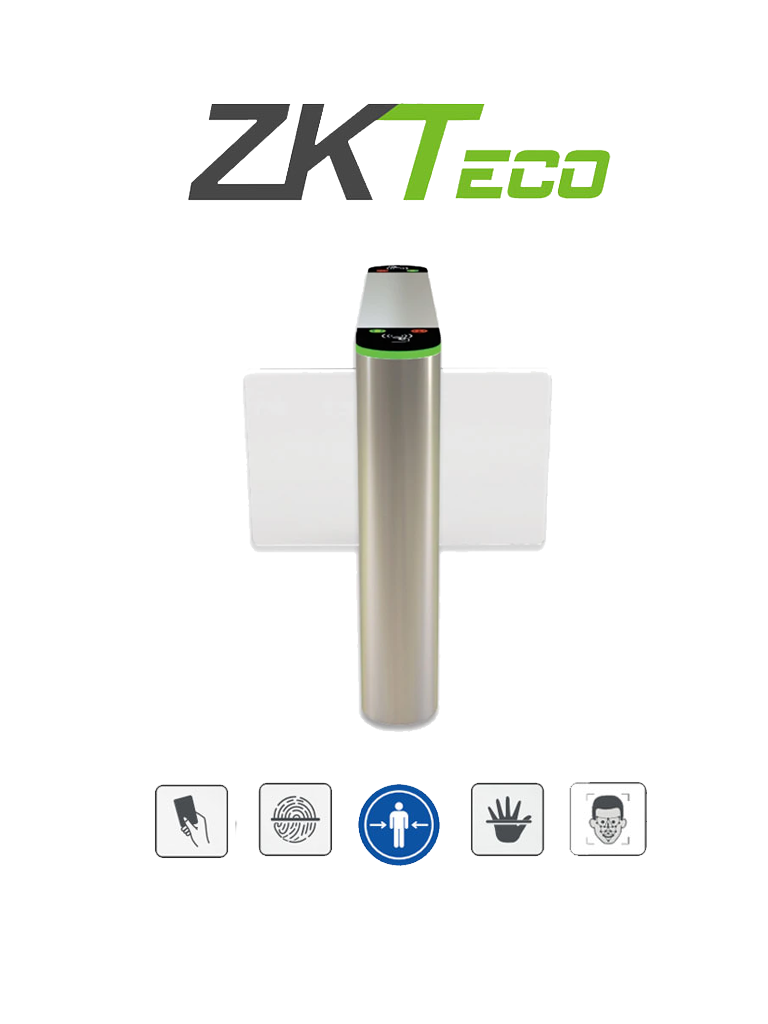 ZKTECO SBTL320 - Barrera Peatonal Central Abatible/ Acero SUS304/ Aletas de Acrílico/ 110V/ Exterior Protegido/ 30 Personas x Min/ 2 millones de Ciclos/ Carril 75 cm/ Infrarrojos/ No cuenta con Lectores y Panel/ (REQUIERE BARRERA SBLT300)